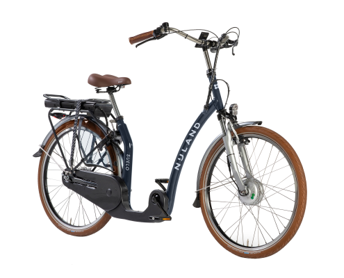 Nijland Suelo E lage instapfiets Night blue bruine accessoires